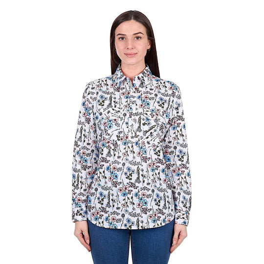 Hard Slog - Women's Alice 1/2 PLKT LS Shirt Blue
