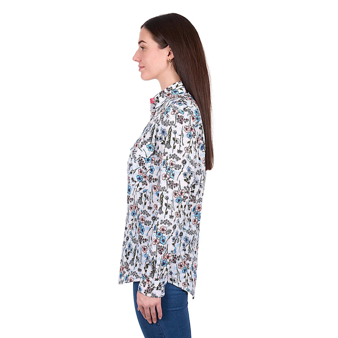 Hard Slog - Women's Alice 1/2 PLKT LS Shirt Blue