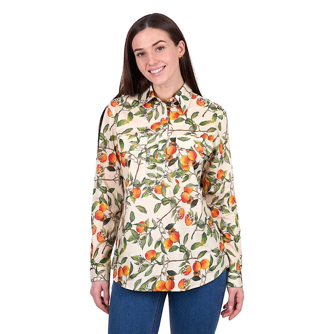 Hard Slog - Women's Zia Green 1/2 PLKT LS Shirt