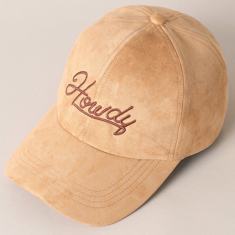 Buffalo Belle - Beige Suede Howdy Baseball Cap