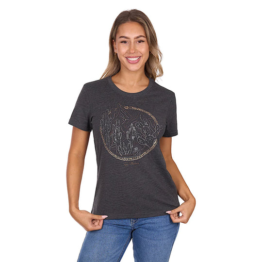 Pure Western - Women's Destiny Charcoal Marle Tee