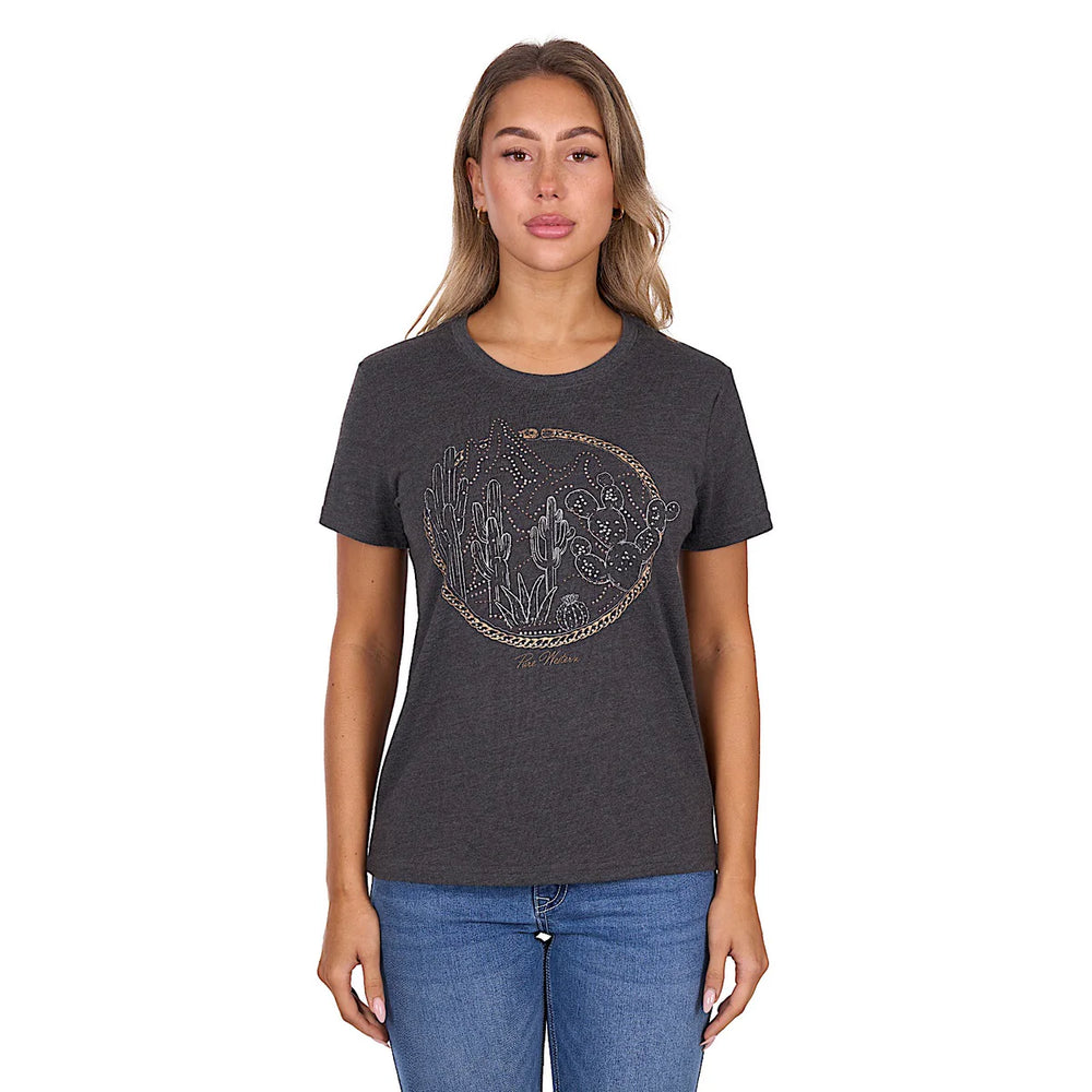 Pure Western - Women's Destiny Charcoal Marle Tee