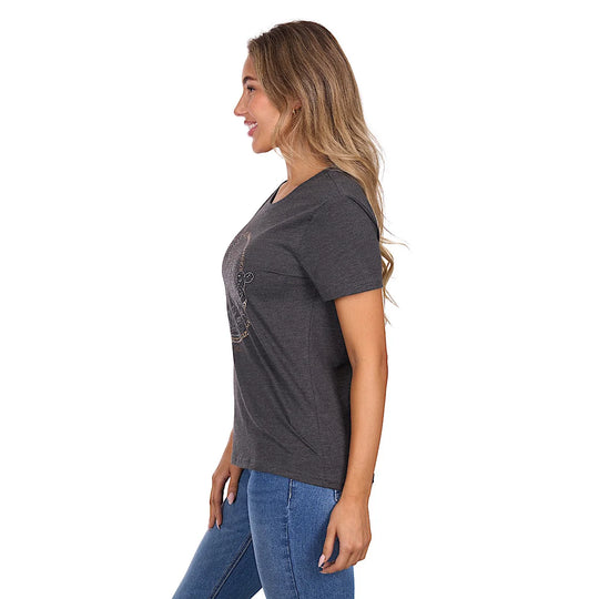 Pure Western - Women's Destiny Charcoal Marle Tee