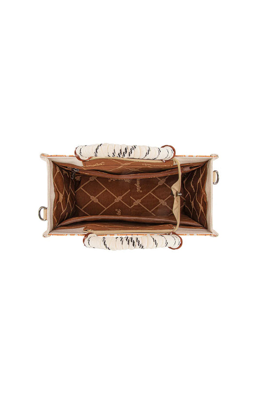 Wrangler - Southwestern Rope Handle Bag- Mocha