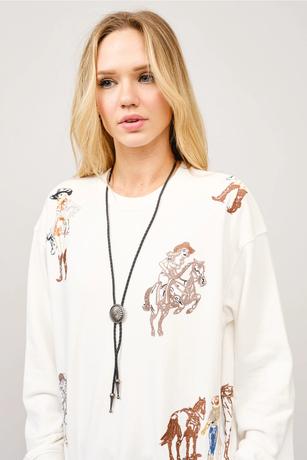 Buffalo Belle - Womens Buckaroo White Sweater