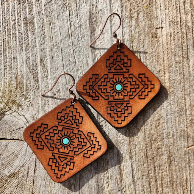 Cactus Creek - Jacy Tooled Leather Earrings