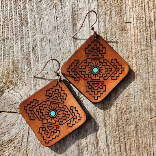 Cactus Creek - Jacy Tooled Leather Earrings