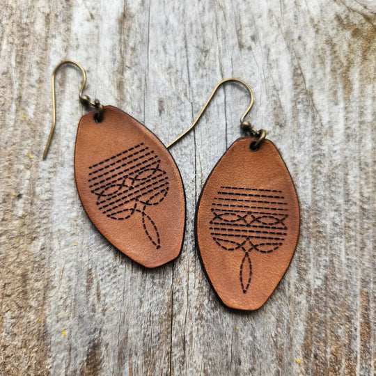 Cactus Creek - Dallas Tooled Leather Earrings