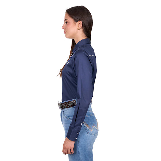 Wrangler- Womens Bridget Western Navy Arena Shirt