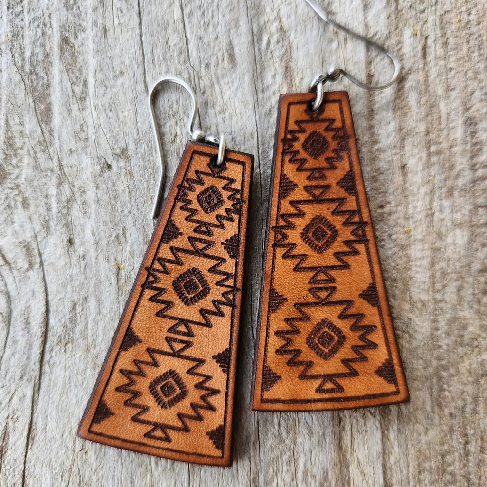 Cactus Creek - Yuma Tooled Leather Earrings