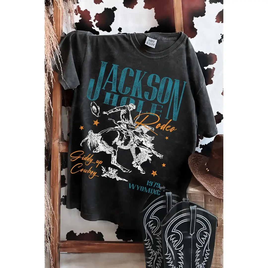 Buffalo Belle - Jackson Hole Rodeo Black Graphic Tee