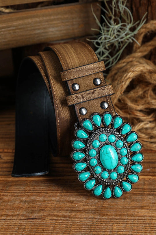 Buffalo Belle - Womens Turquoise Concho Wide Belt