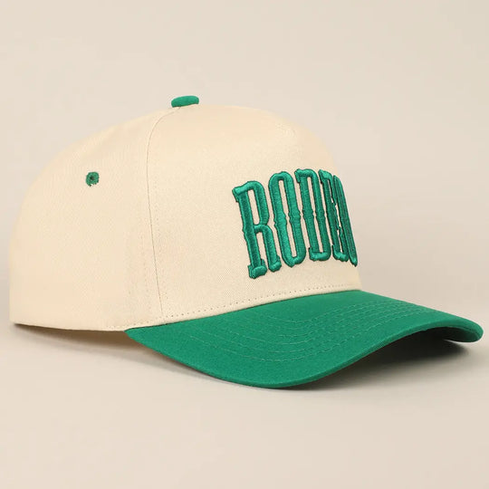 Buffalo Belle - Rodeo Embroidered Green/Natural Cap