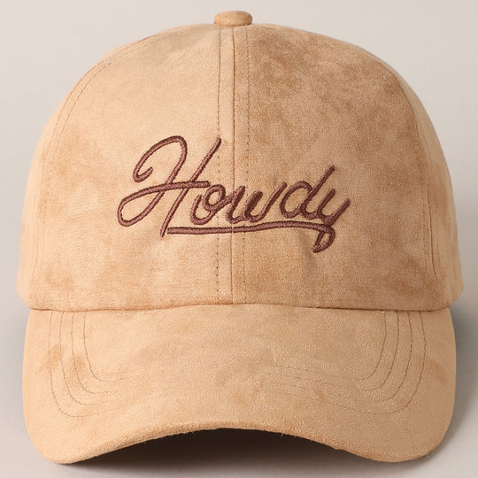 Buffalo Belle - Beige Suede Howdy Baseball Cap