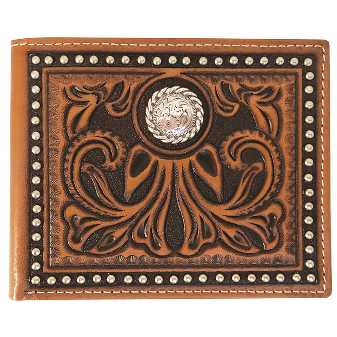 Roper - Mens Wallet 8137100 - Tooled Leather Tan