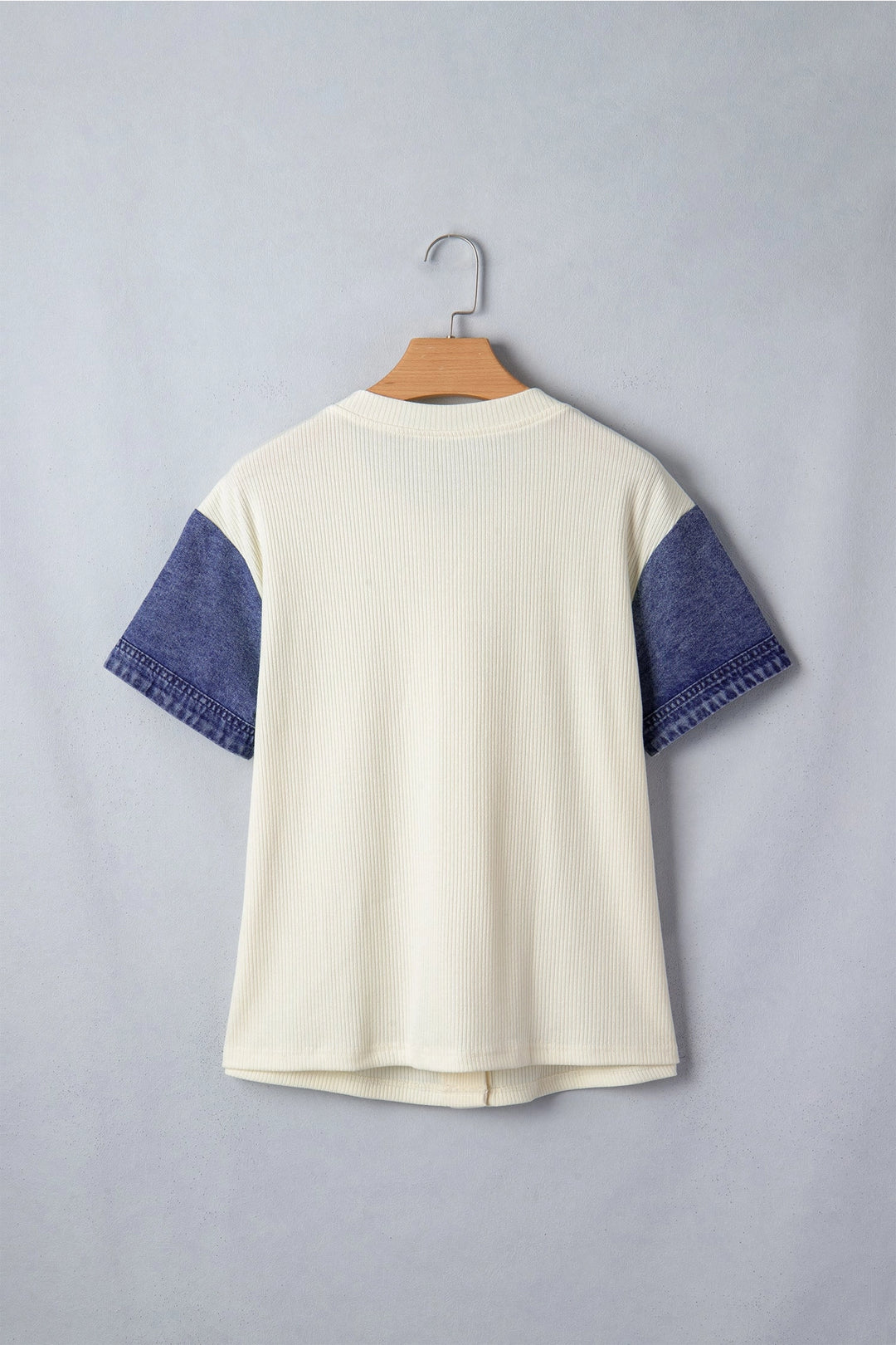 Buffalo Belle - Women's Denim Ribbed Patchwork Buttoned Shirt