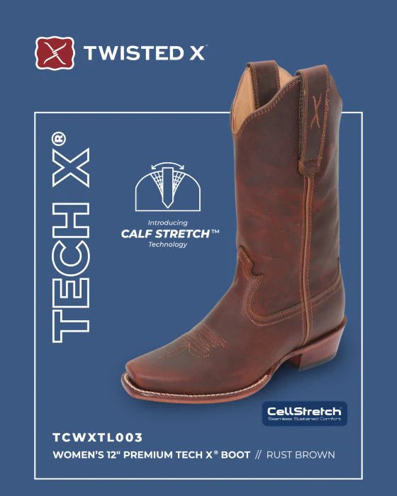 Twisted X - Women's 12 Premium Tech X Boot Rust Brown