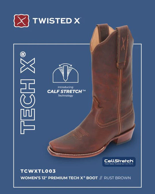 Twisted X - Women's 12 Premium Tech X Boot Rust Brown