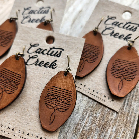 Cactus Creek - Dallas Tooled Leather Earrings