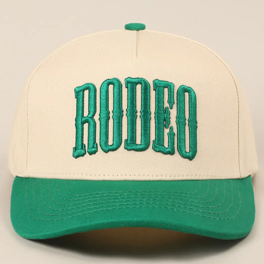 Buffalo Belle - Rodeo Embroidered Green/Natural Cap