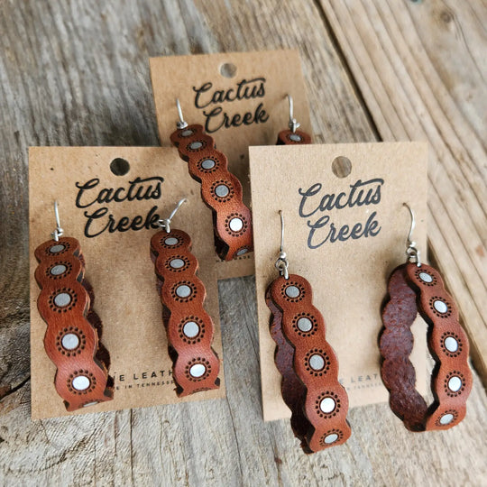 Cactus Creek - Sally Tooled Leather Earrings