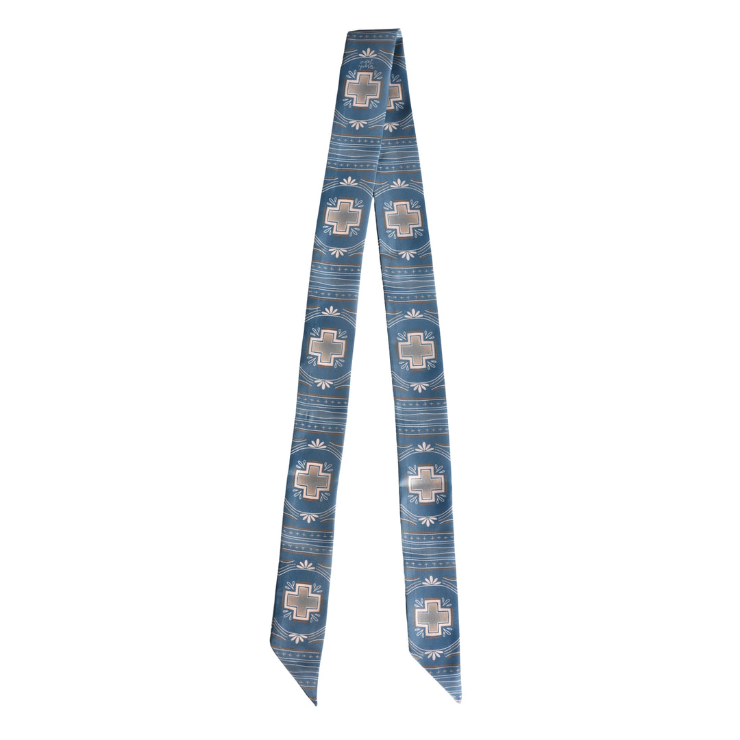 Wild Rag - Blue Cross Geometric Twilly Scarf