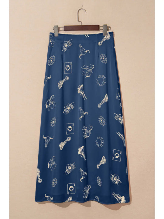 Buffalo Belle - Navy Western Lace Maxi Skirt