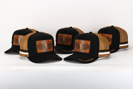 BBWS - Black Leather Scrub Bull Trucker Cap
