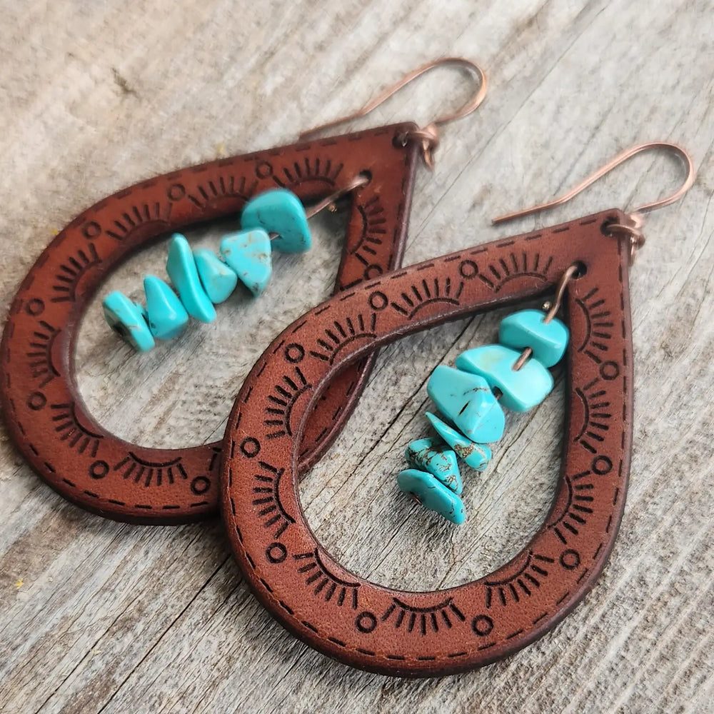 Cactus Creek - Cassidy Tooled Leather Earrings