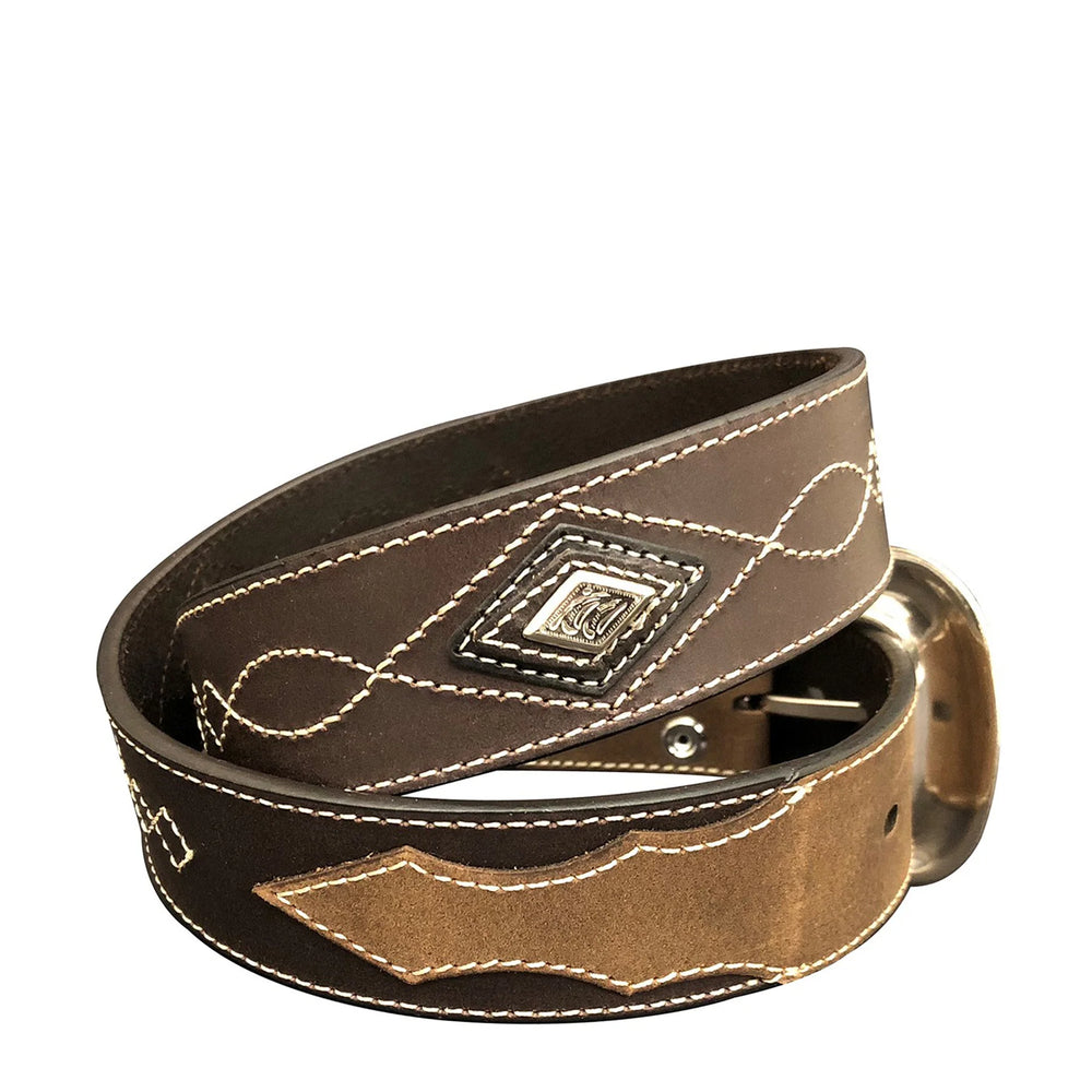 Roper - Mens Bridle Leather Western Stitch Belt