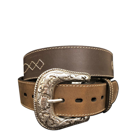 Roper - Mens Bridle Leather Western Stitch Belt