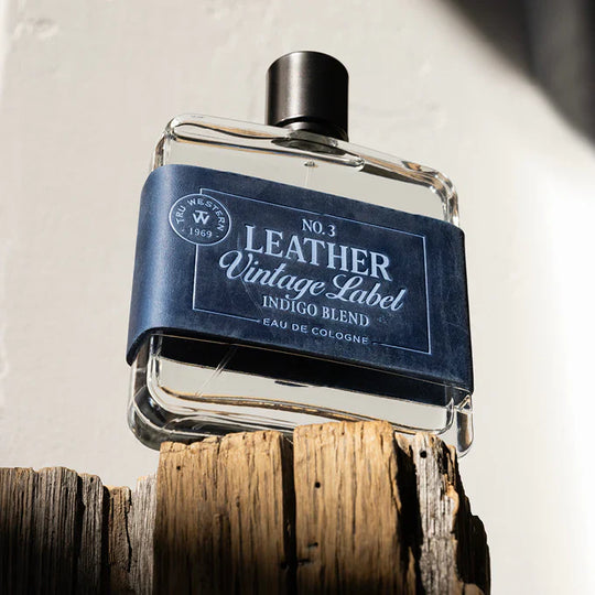 Tru Western - Men's Leather Vintage Label #3 Indigo Blend Eau De Cologne