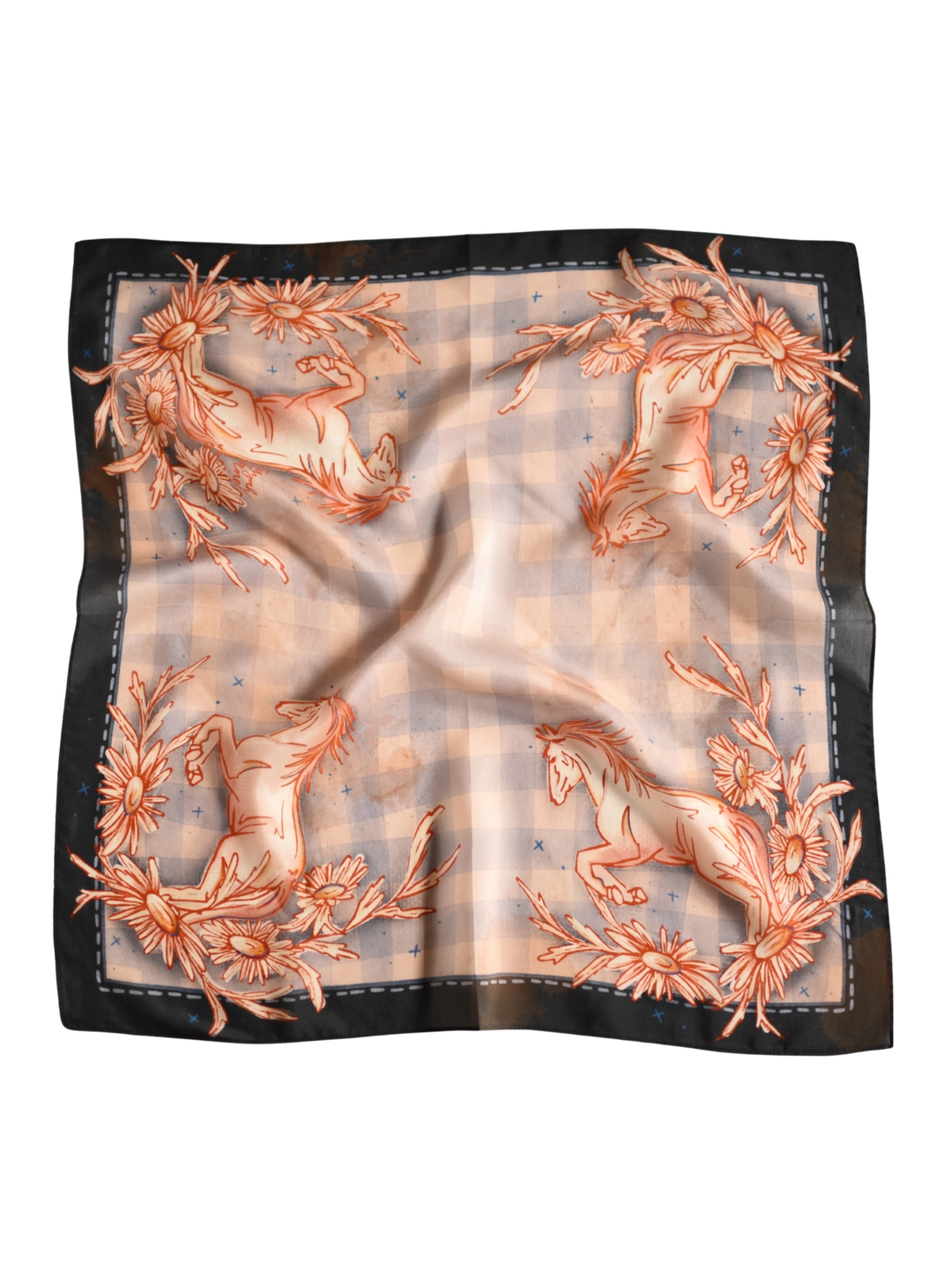 Wild Rag - Gingham Mustang Silk Scarf