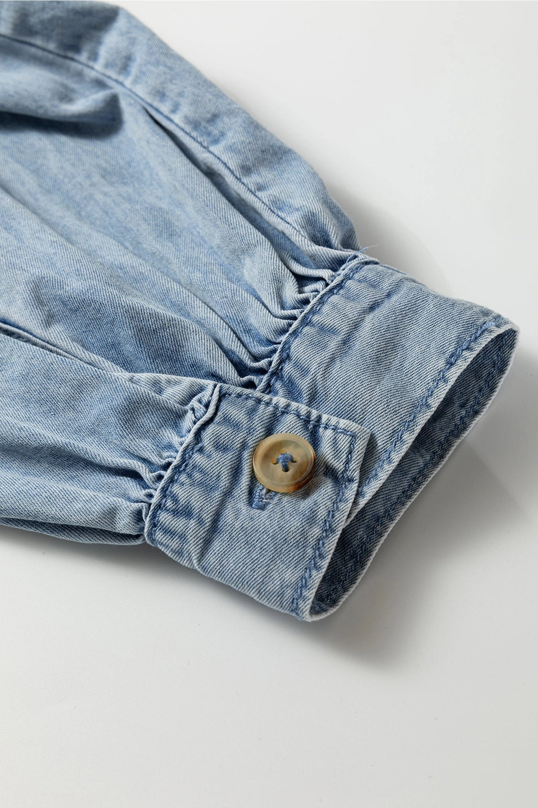 Buffalo Belle - Women's Denim Ruffle Peter Pan Collar Shirt