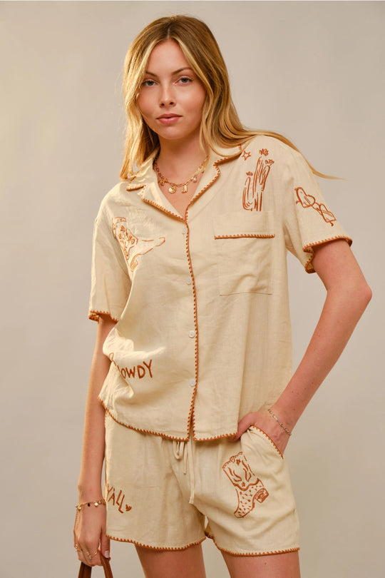 Buffalo Belle - Women's Wildflower Cowgirl Linen Set