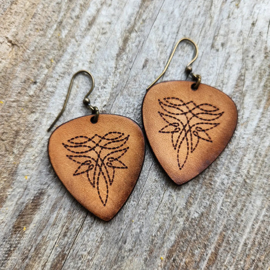 Cactus Creek - Nashville Tooled Leather Earrings