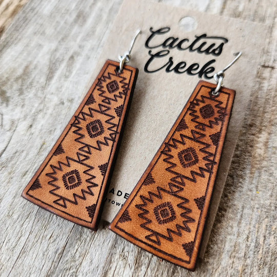 Cactus Creek - Yuma Tooled Leather Earrings