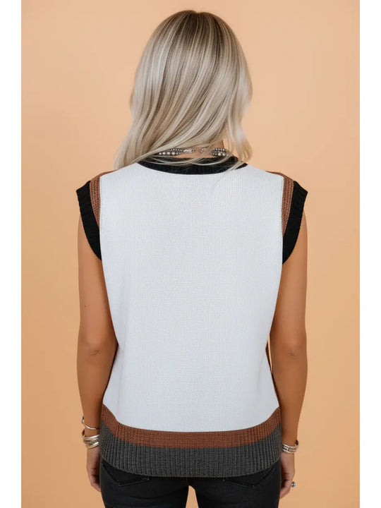Buffalo Belle - Women's Western Horse Colorblock Sweater Vest