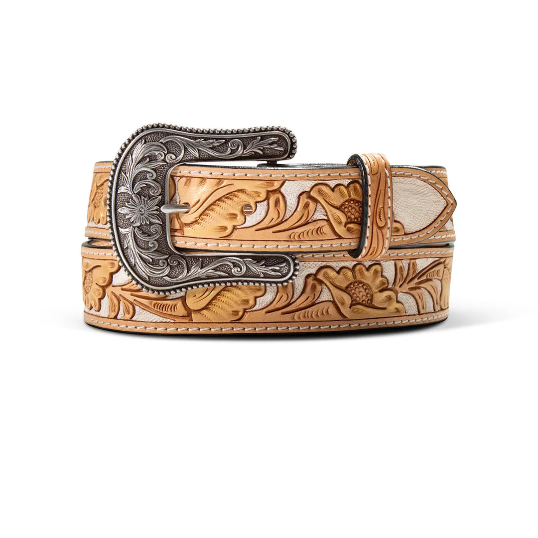 Ariat - Womens Metallic Flowers Belt Natural