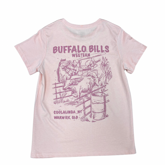 BBWS - Womens Pink Buff Ringer Tee