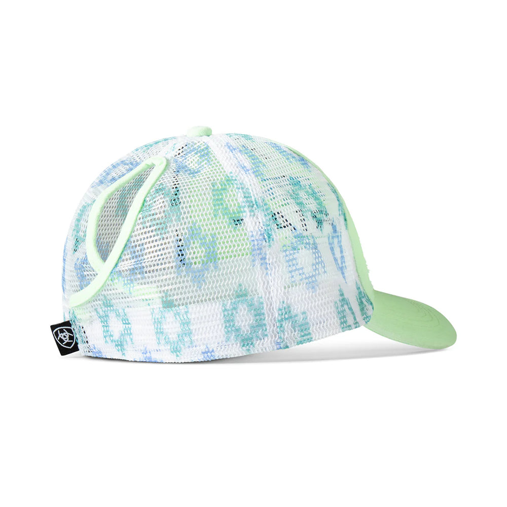 Ariat - Women's Ponyflo Cap Southwestern Embroidered Neon Green