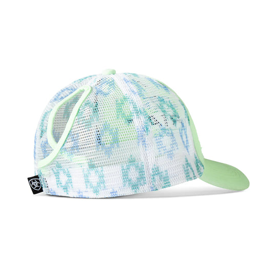 Ariat - Women's Ponyflo Cap Southwestern Embroidered Neon Green