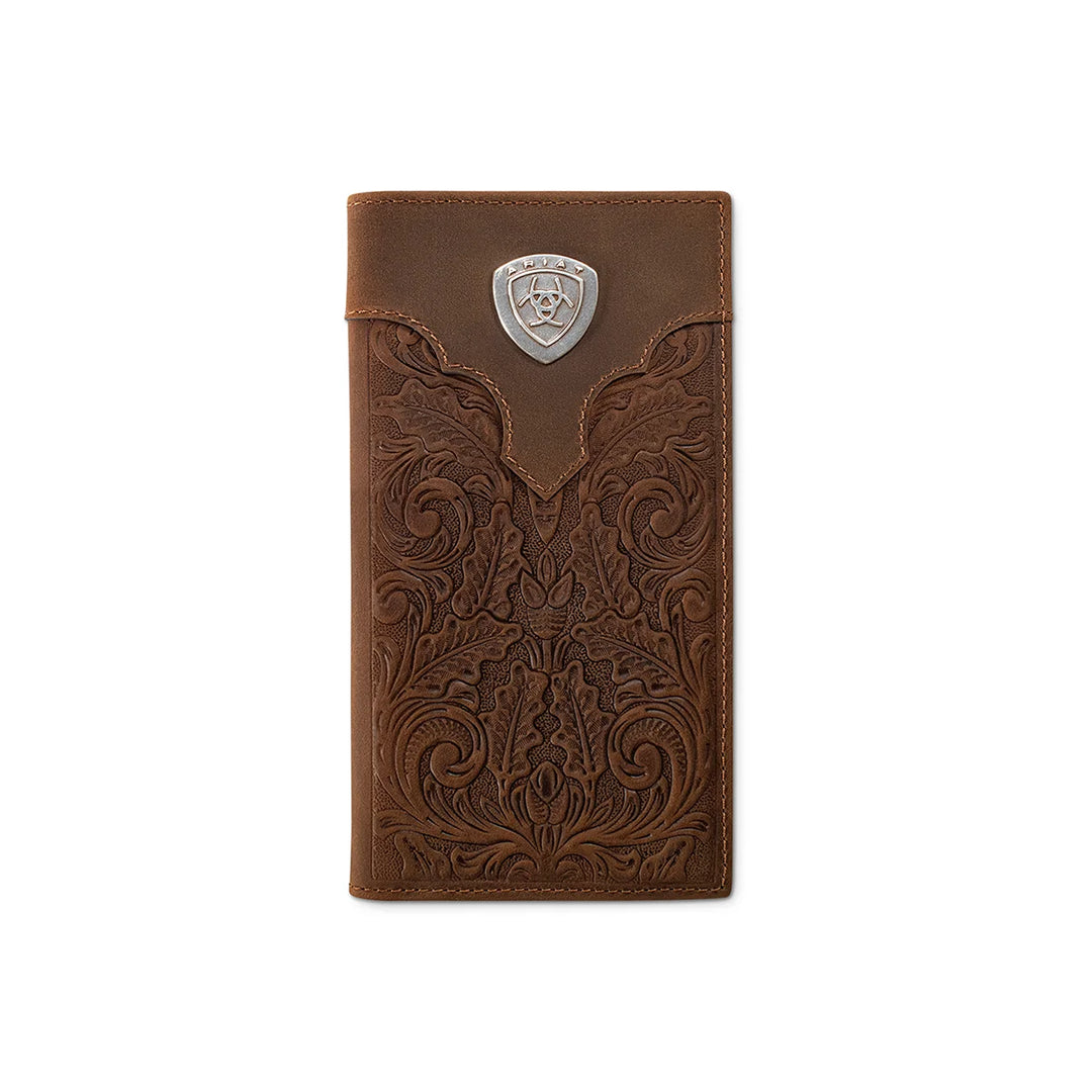 Ariat - Overlay Embossed Rodeo Wallet Medium Brown