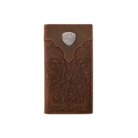 Ariat - Overlay Embossed Rodeo Wallet Medium Brown