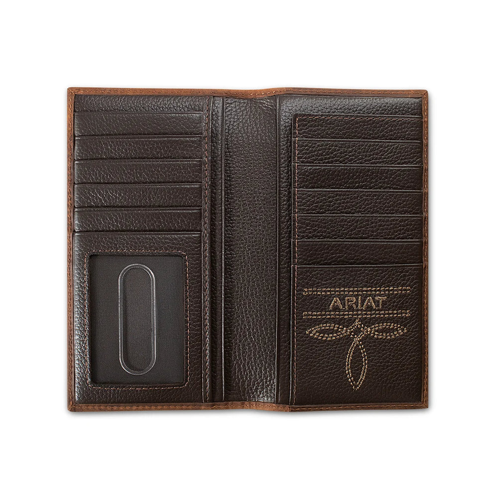Ariat - Overlay Embossed Rodeo Wallet Medium Brown
