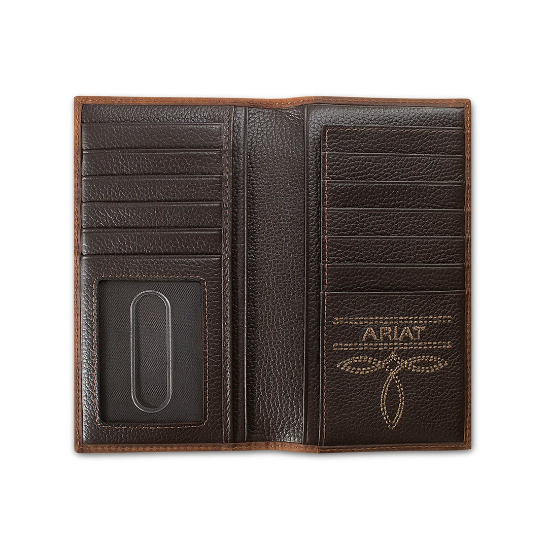 Ariat - Overlay Embossed Rodeo Wallet Medium Brown