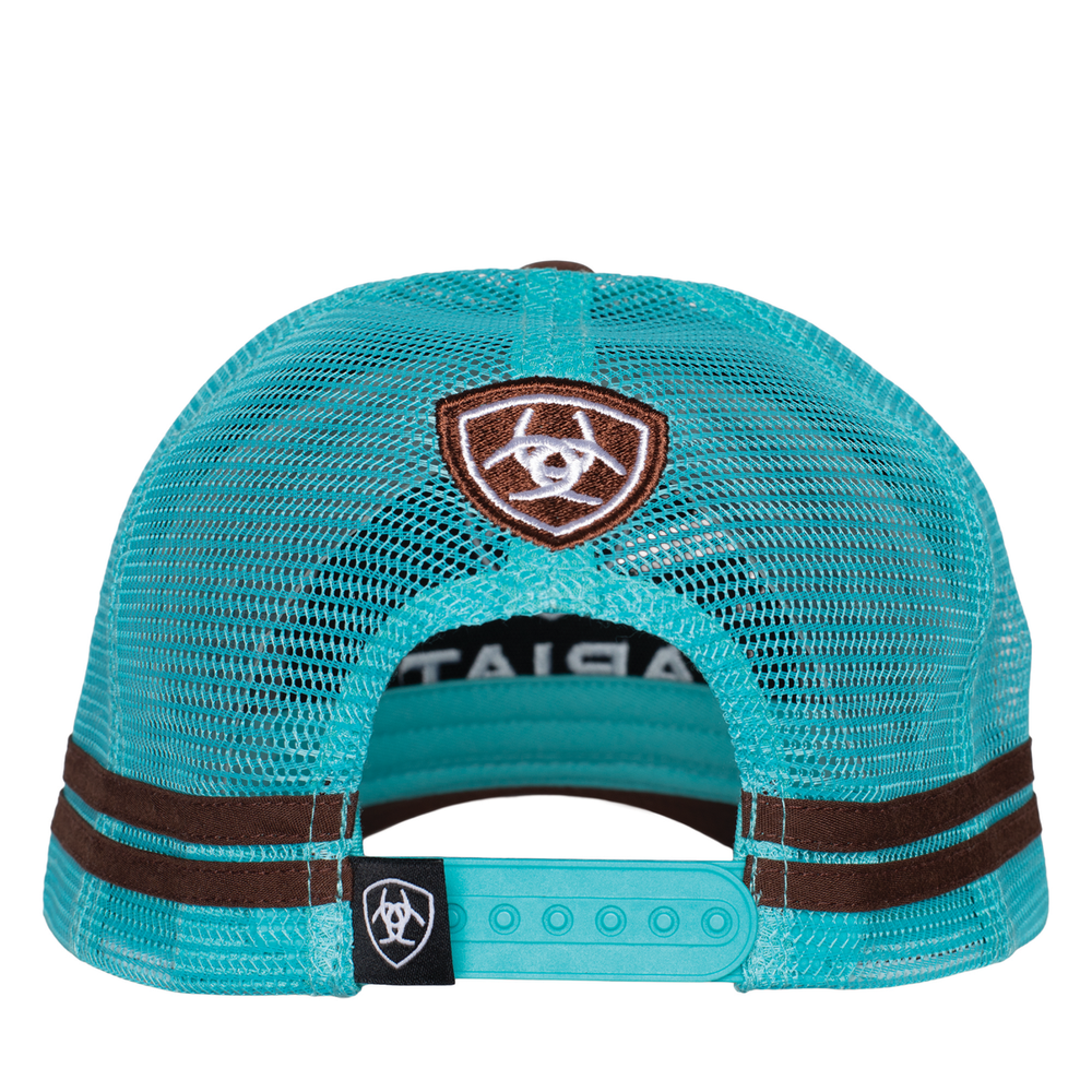Ariat - Brown/Turquoise Stacked Logo Trucker