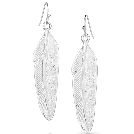 Montana Silversmith - Love You More Feather Earrings