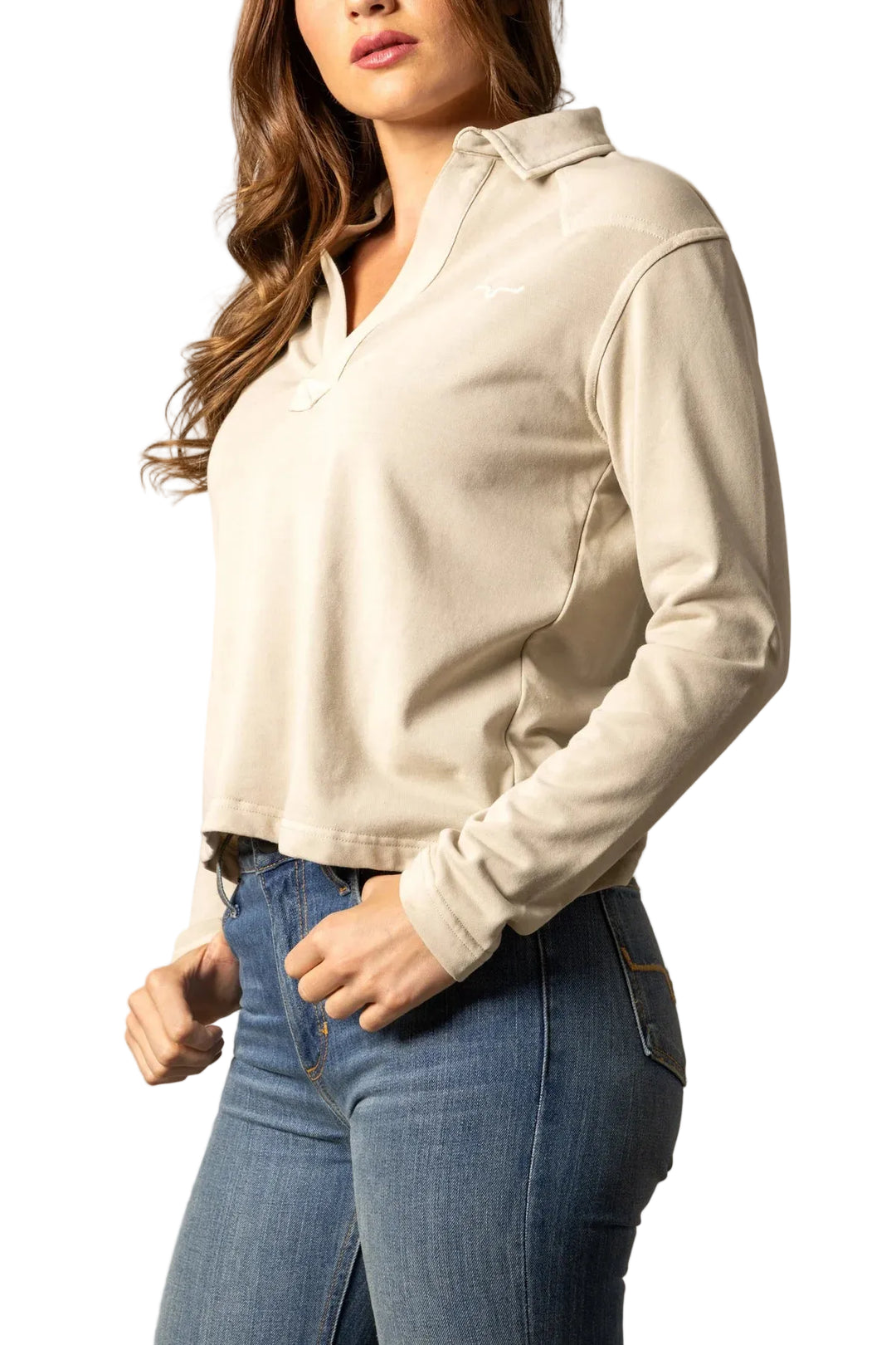 Kimes Ranch - Women's Abby Cropped Polo Bone
