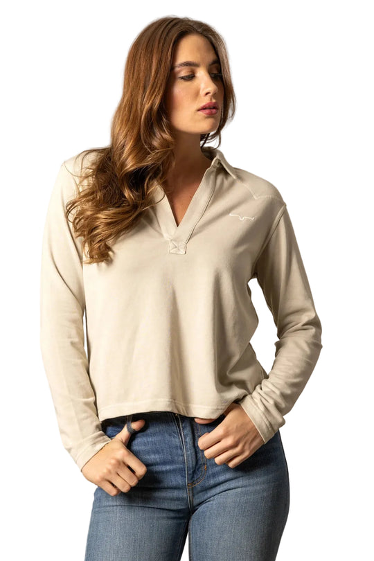 Kimes Ranch - Women's Abby Cropped Polo Bone